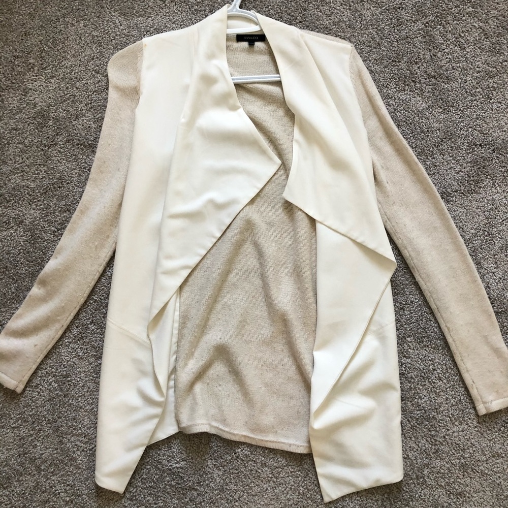 White blazer styled cardigan